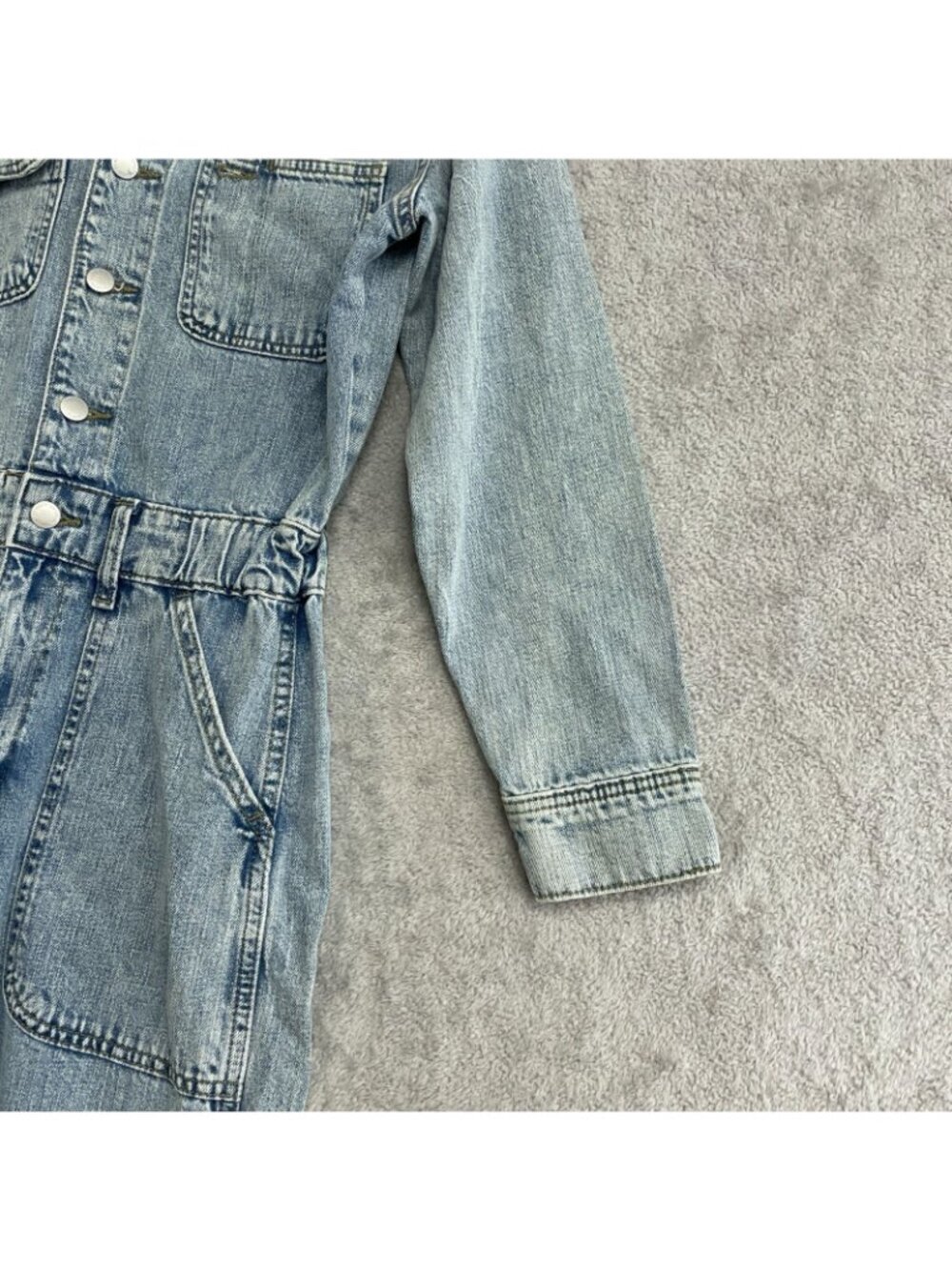 NWT Universal Thread Women’s 2R Denim Utility Jumpsuit Light Wash Button B0851 - Picture 14 of 16